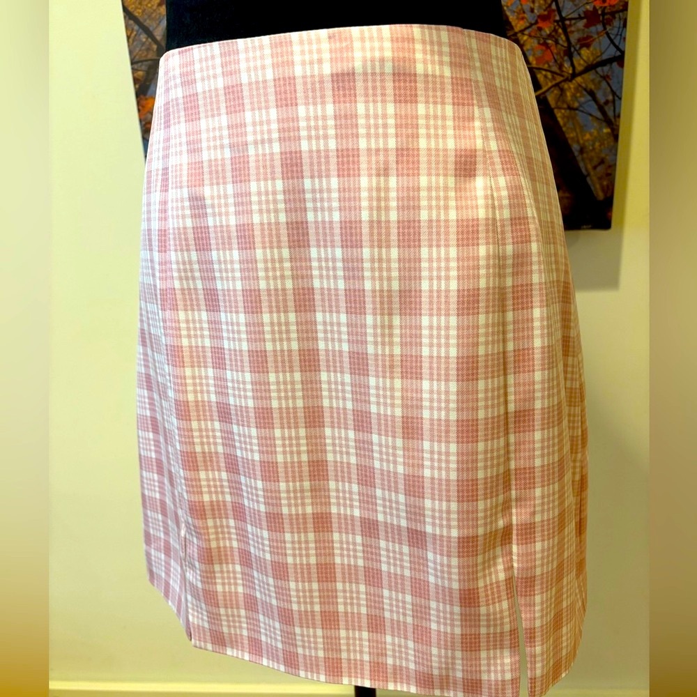 Lulu's Pink and White Pencil Skirt Knee-Length Casual